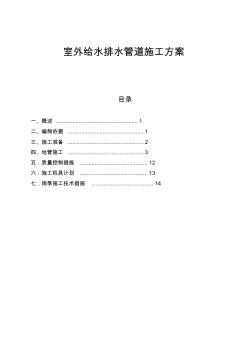 給水排水管道施工方案