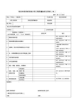 綜合布線系統(tǒng)安裝分項(xiàng)工程質(zhì)量驗(yàn)收記錄表 (2)