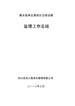 綜合樓監(jiān)理工作總結(jié)