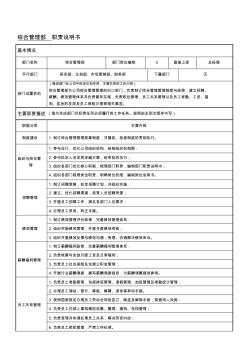 綜合管理部-部門(mén)職責(zé)說(shuō)明書(shū)