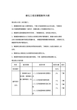 绿化工培训大纲