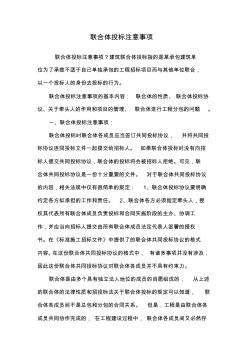 聯(lián)合體投標注意事項