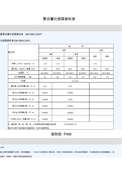 聚合氯化铝国家标准