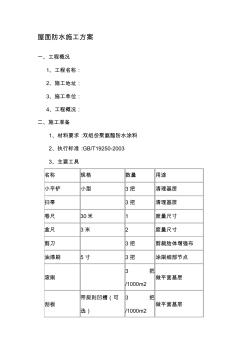 聚氨酯涂抹屋面防水施工方案