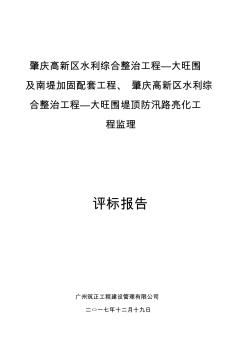 肇庆高新区水利综合整治工程—大旺围及南堤加固配套工程