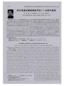 肺内亚厘米磨玻璃结节的CT诊断与鉴别_1000004413929411