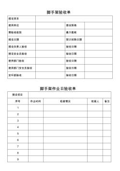 脚手架验收单