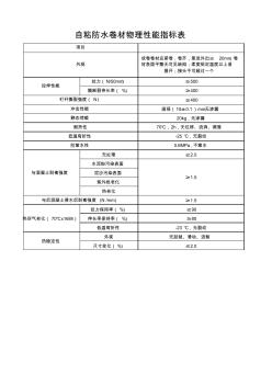 自粘防水卷材物理性能指标表