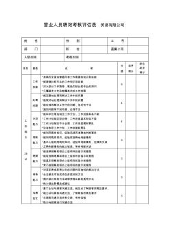 营业人员绩效考核评估表贸易有限公司