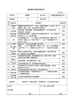 落地脚手架搭设验收单