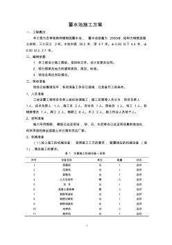 蓄水池施工技术方案