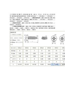 螺钉查询表