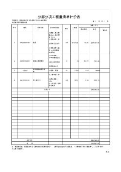 表-08分部分項(xiàng)工程量清單與計(jì)價(jià)表