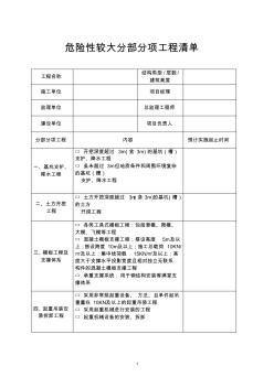 表-2危险性较大分部分项工程清单