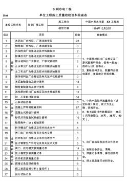 表04单位工程施工质量检验资料核查表(例表)