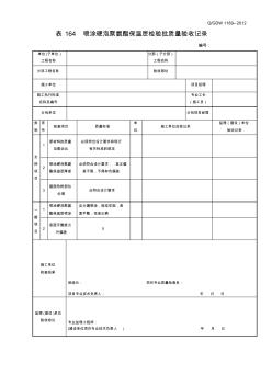 表164噴涂硬泡聚氨酯保溫層檢驗(yàn)批質(zhì)量驗(yàn)收記錄