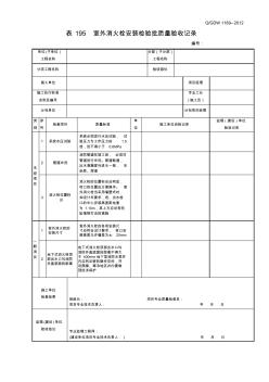 表195室外消火栓安装检验批质量验收记录 (2)