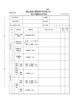 表2.2.2碾压混凝土模板制作及安装工序施工质量验收评定表