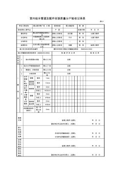 表6-1室內給水管道及配件安裝質量分戶驗收記錄表 (2)