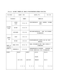 表A室内墙面顶棚面层工程烟囱道排气道与穿墙预留管工程质量分户验收记录表