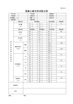 表B.0.6-1-混凝土减水剂试验记录