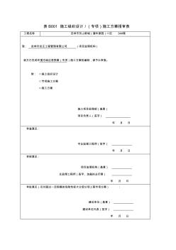 表B001施工组织设计(专项)施工方案报审表