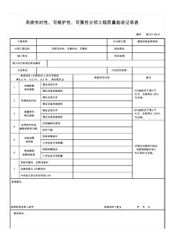 表C01-0610_系统实时性、可维护性、可靠性分项工程质量验收记录表