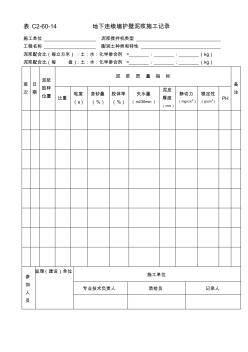 表C2-60-14地形连续墙护壁泥浆施工记录