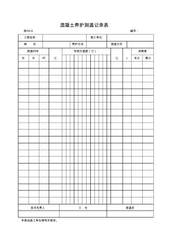 表D2-5混凝土养护测温记录表