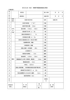 表D.0.2010kV线路杆塔基础检查记录表