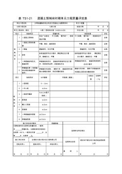 表TS1-25混凝土預(yù)制塊襯砌單元工程質(zhì)量評(píng)定表