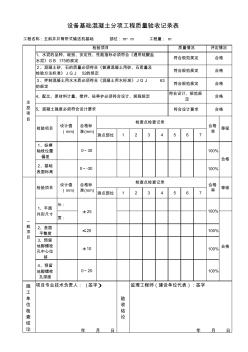 设备基础分项工程质量验收记录表