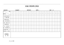 設(shè)備日常保養(yǎng)記錄表