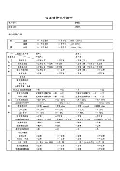 设备维护巡检报告