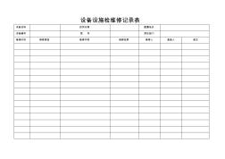 設(shè)備設(shè)施檢維修記錄表