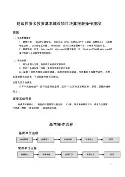 財政性資金投資基本建設方案決算報表操作流程