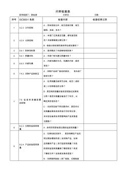 质检部内审检查表