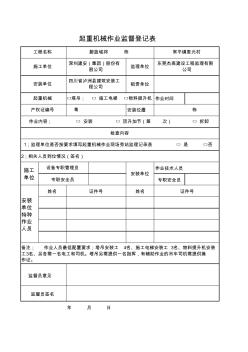 起重机械作业监督登记表