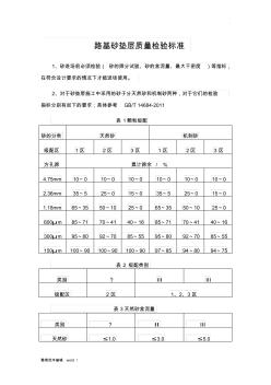 路基砂墊層質(zhì)量檢驗標(biāo)準(zhǔn)