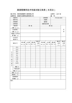 路面粗集料技術(shù)性能試驗記錄表