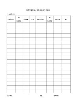 车百特混凝土、砂浆试块制作计划表 (2)