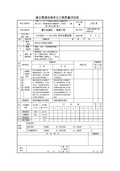 输水管道安装单元工程质量评定表