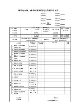 通风与空调工程系统调试检验批质量验收记录