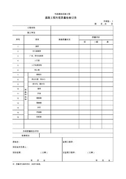 道路工程外觀質(zhì)量檢查記錄