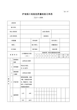 道路表格：G2—47护坡施工检验批质量检验记录表