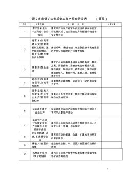 遵义市非煤矿山节后复工复产检查验收表(露天)