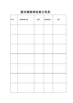 配電箱維修檢查記錄表