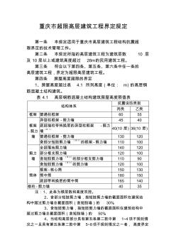 重慶市超限高層建筑工程界定規(guī)定