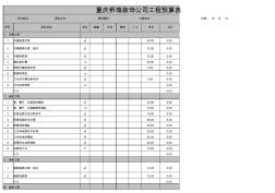 重庆装饰公司工程预算表