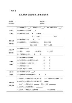 重点用能单位能源统计工作检查记录表